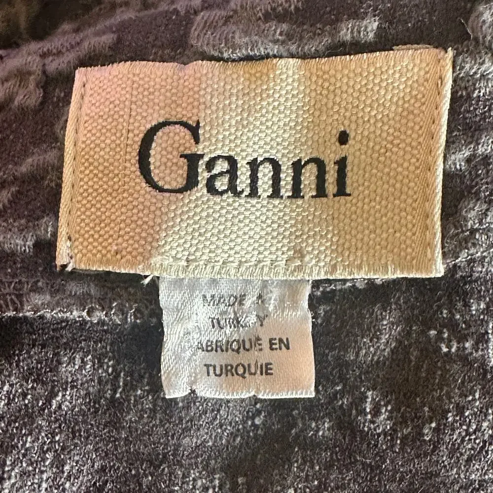 Ganni Athena Dress Womens Large Gray Houndstooth Textured Career Anthropologie